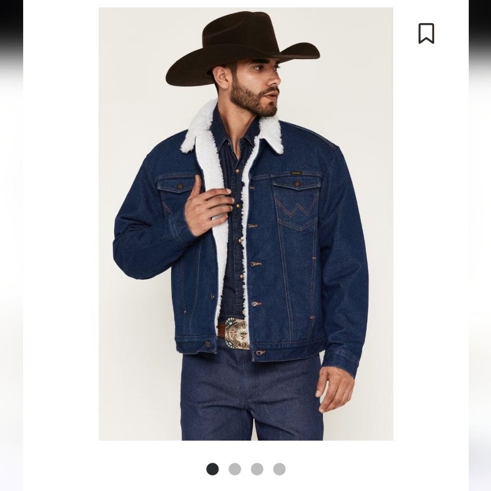 Wrangler Men's Blue Sherpa Lined Denim Jacket